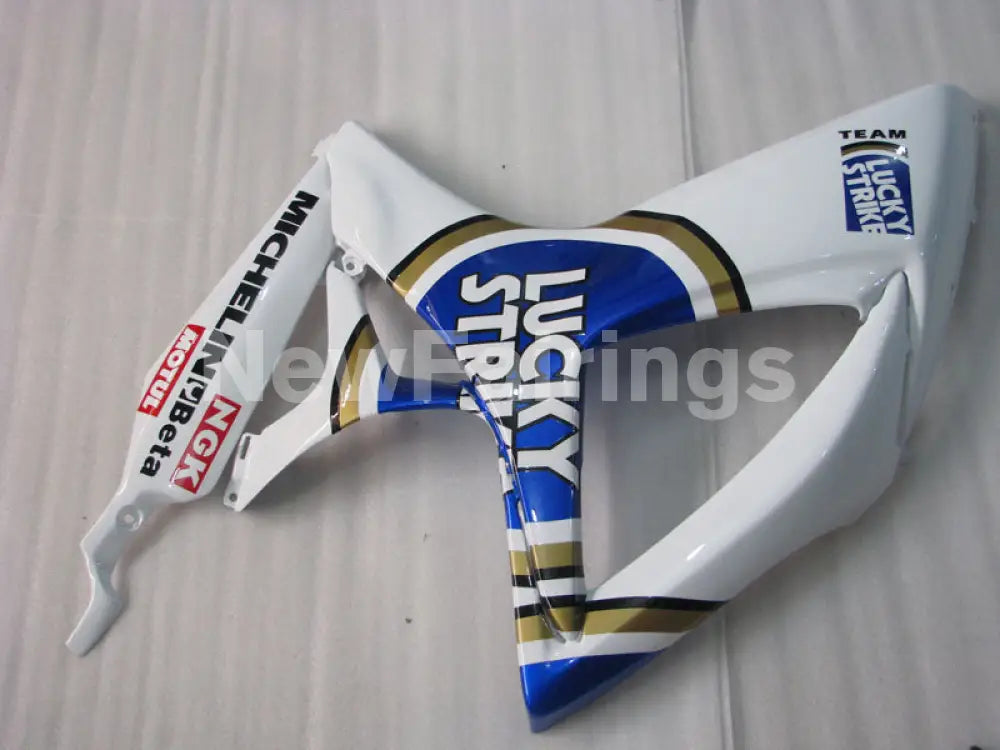 White and Blue Lucky Strike - GSX-R600 06-07 Fairing Kit -