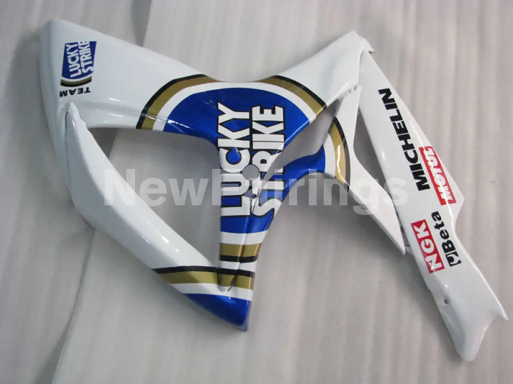 White and Blue Lucky Strike - GSX-R750 06-07 Fairing Kit