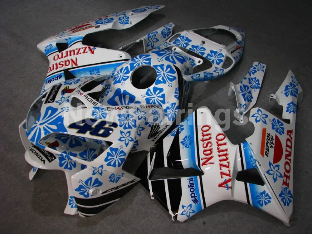 White and Blue Nastro Azzurro - CBR600RR 05-06 Fairing Kit -