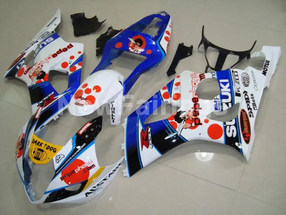 White and Blue Red Dark Dog - GSX - R1000 03 - 04 Fairing