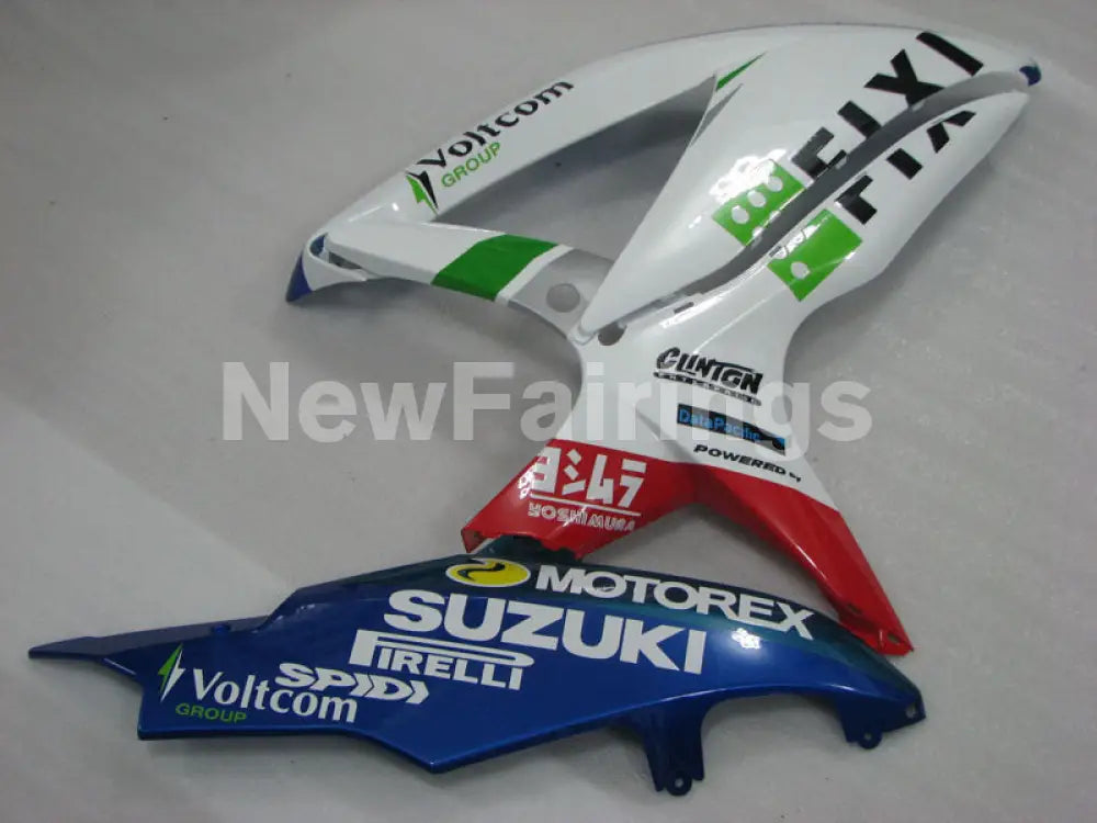 White and Blue Red MOTOREX - GSX-R600 08-10 Fairing Kit