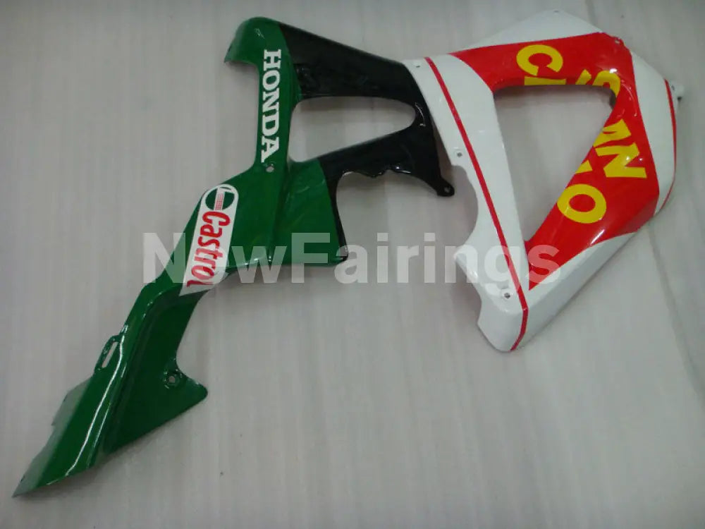 White and Red Green Castrol - CBR 929 RR 00-01 Fairing Kit -