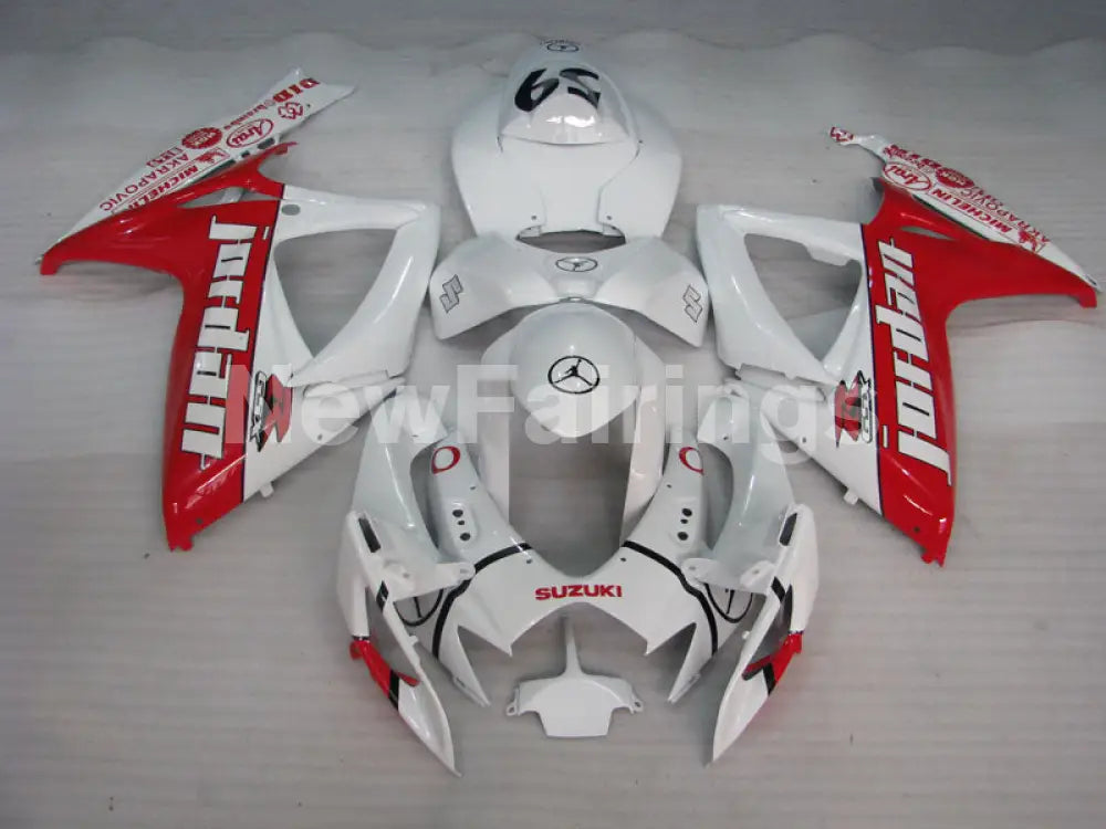 White and Red Jordan - GSX-R600 06-07 Fairing Kit -