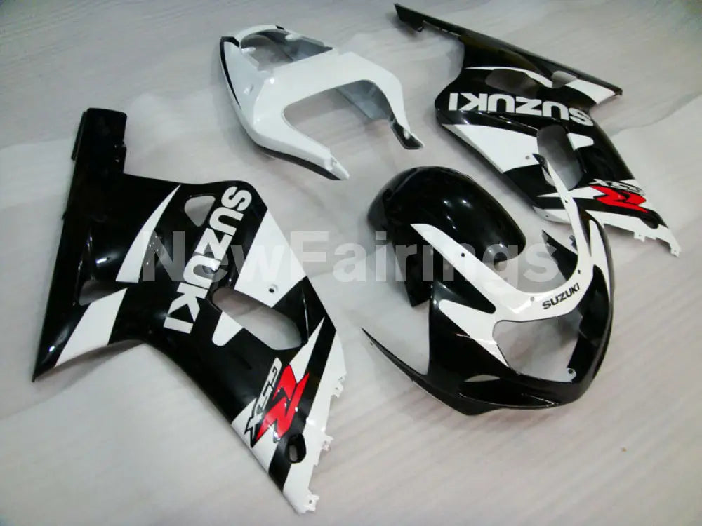 White and Black Factory Style - GSX-R600 01-03 Fairing Kit -