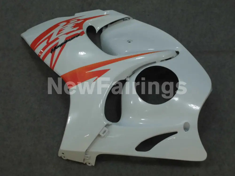 White with orange decals Factory Style - GSX1300R Hayabusa