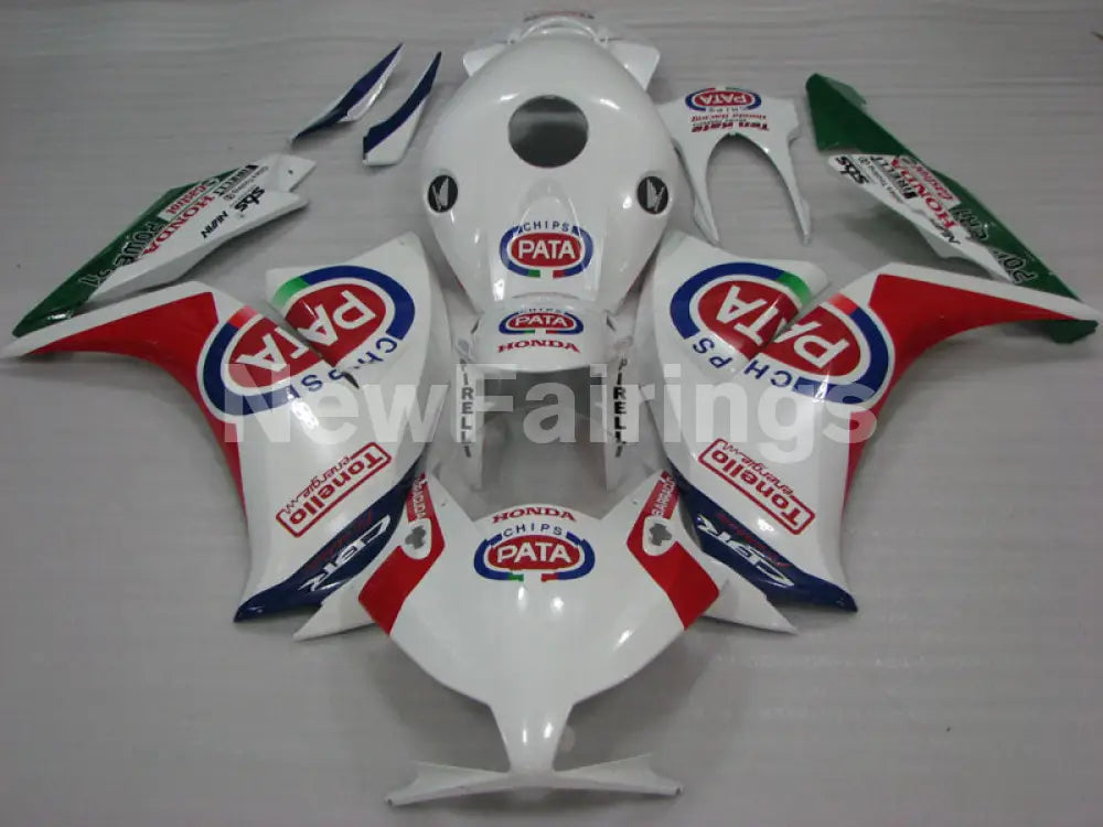 White and Red Green PATA - CBR1000RR 12-16 Fairing Kit -