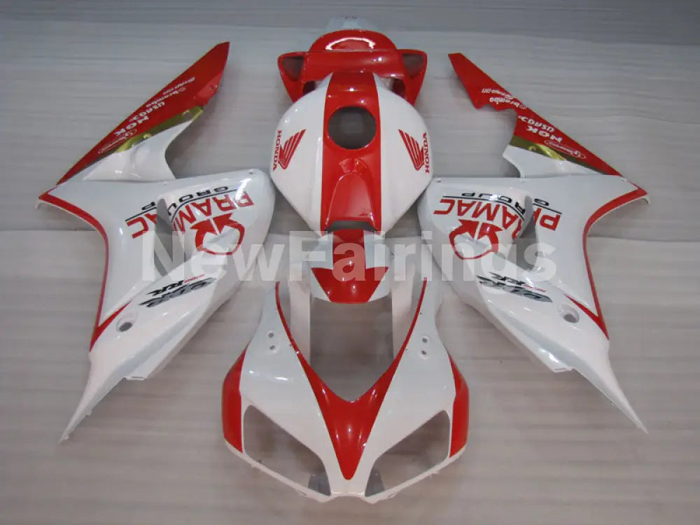 White and Red PRAMAC - CBR1000RR 06-07 Fairing Kit -