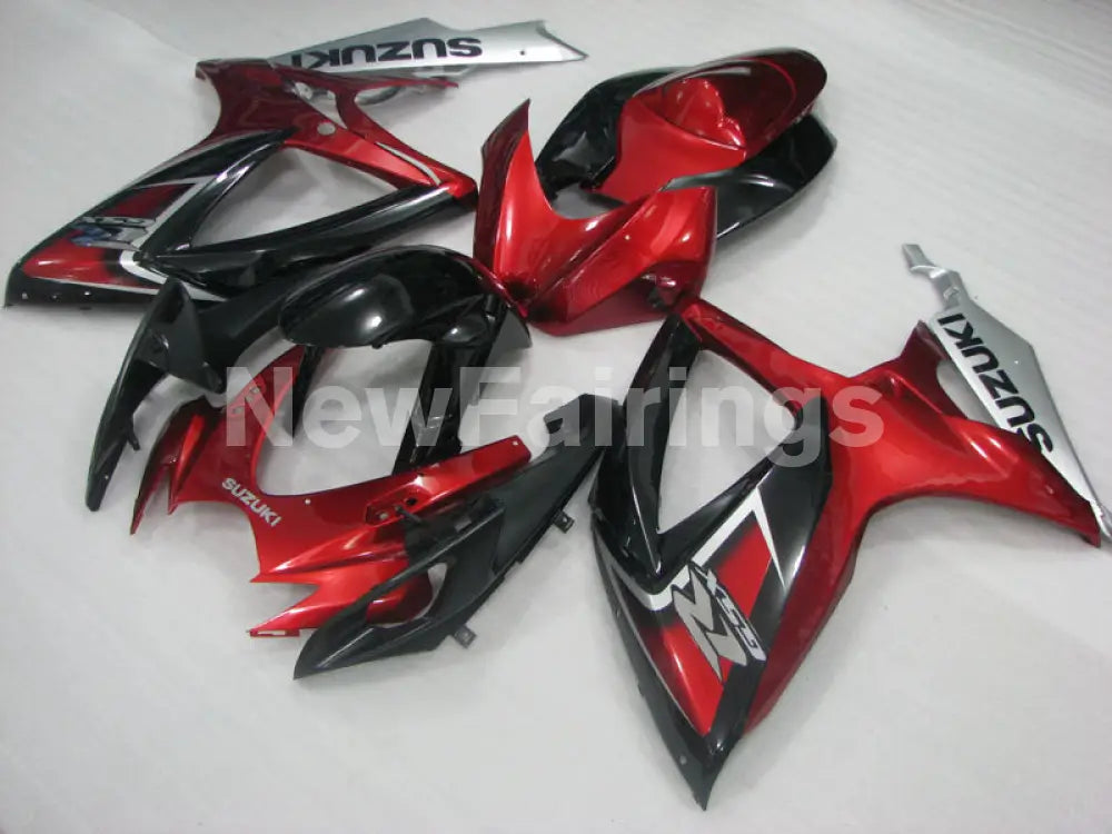 Wine Red and Black Silver Factory Style - GSX-R600 06-07