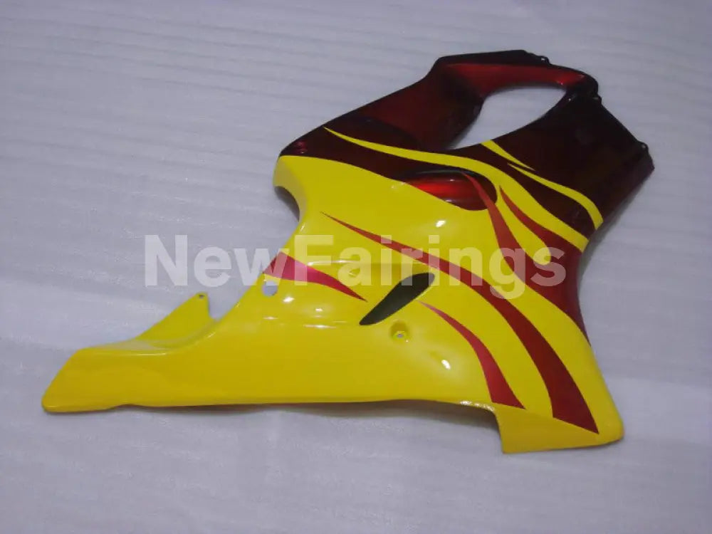 Yellow and Wine Red Flame - CBR600 F4i 01-03 Fairing Kit -